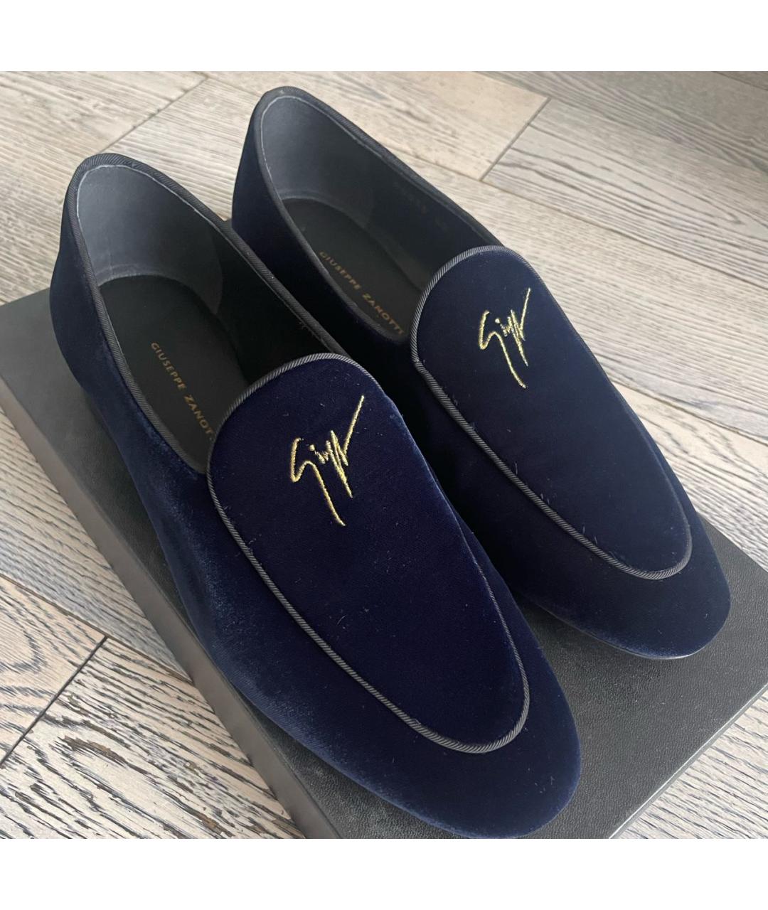 GIUSEPPE ZANOTTI DESIGN Синие бархатные лоферы, фото 3