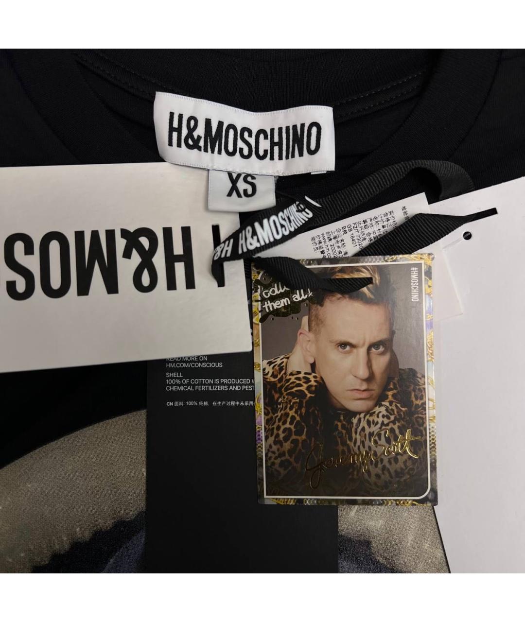 MOSCHINO Черная хлопковая майка, фото 4