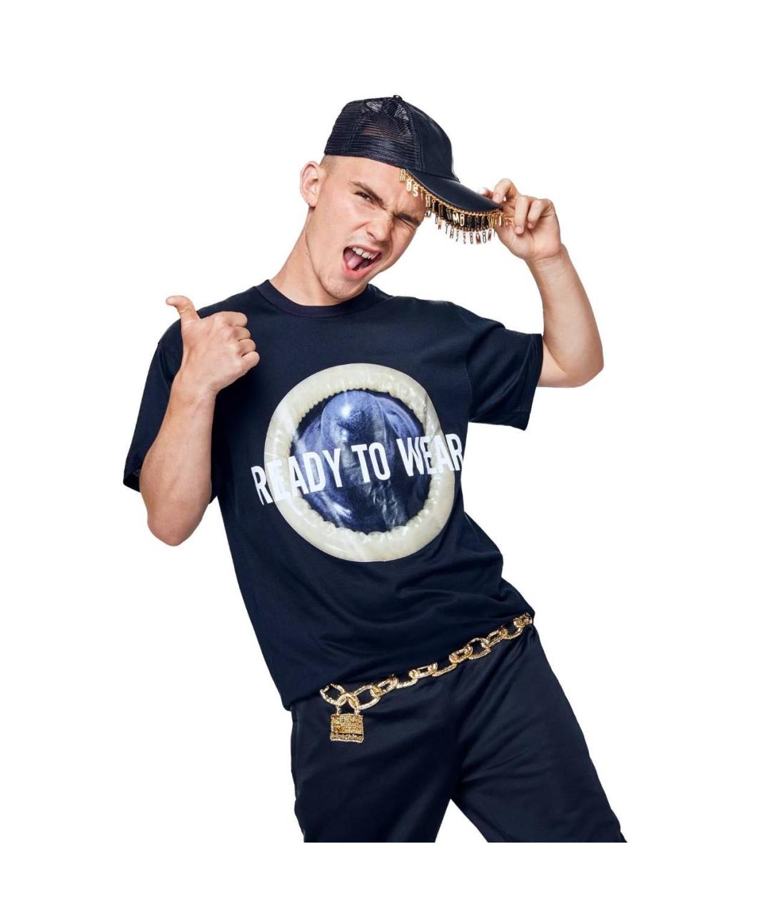 MOSCHINO Черная хлопковая майка, фото 2
