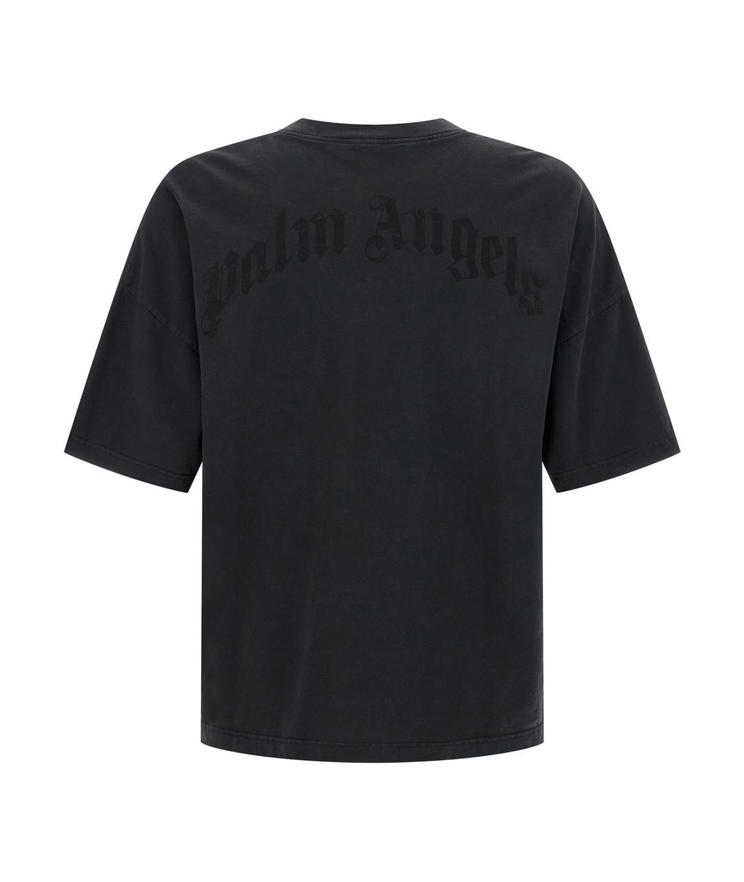 PALM ANGELS Черная хлопковая футболка, фото 2