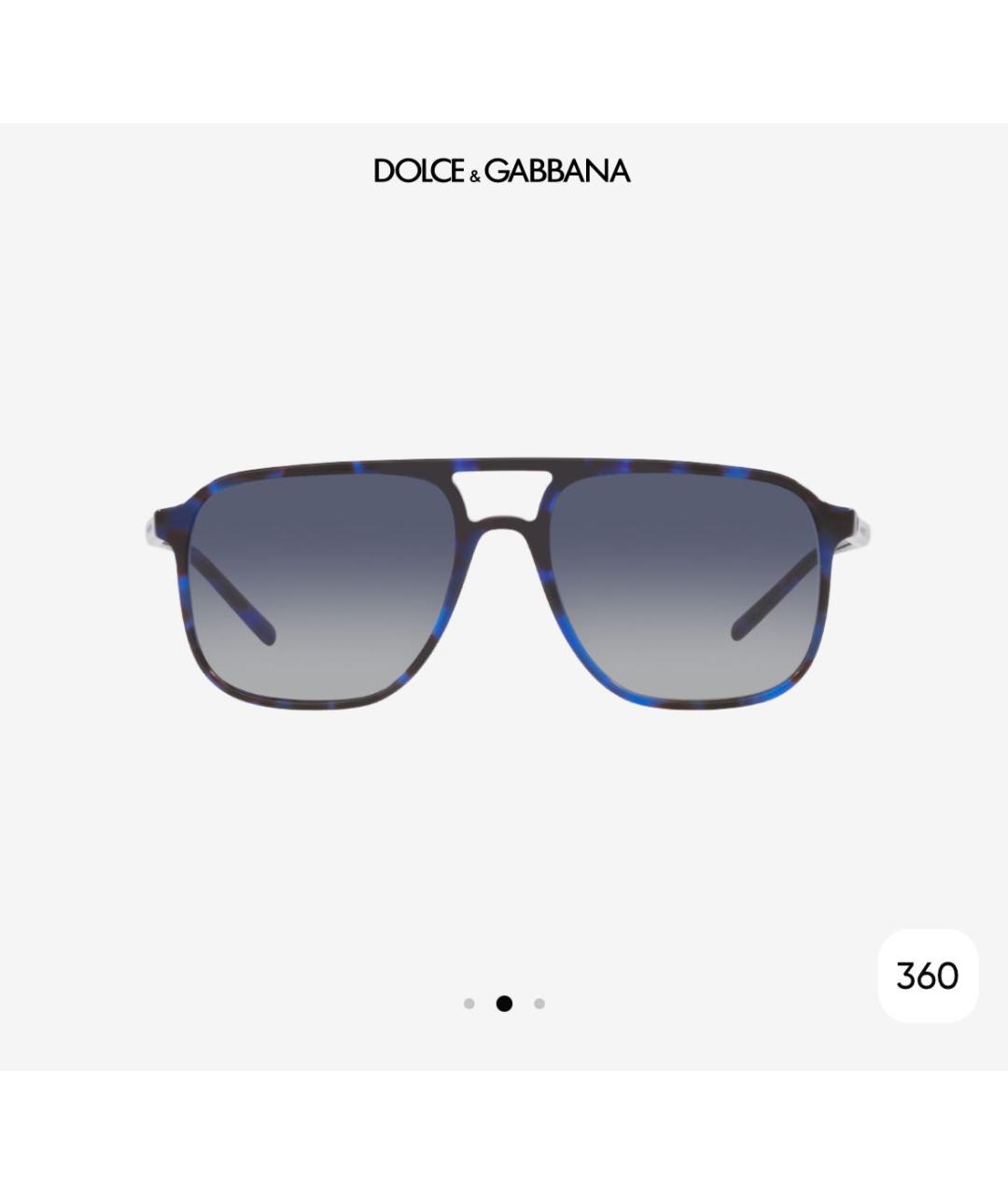 DOLCE&GABBANA Темно-синие пластиковые солнцезащитные очки, фото 6
