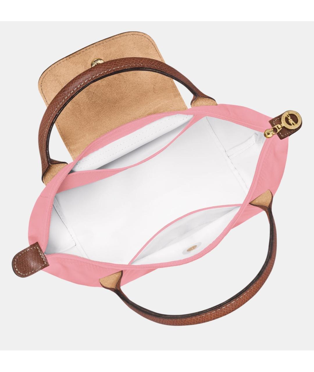 LONGCHAMP Розовая синтетическая сумка с короткими ручками, фото 3