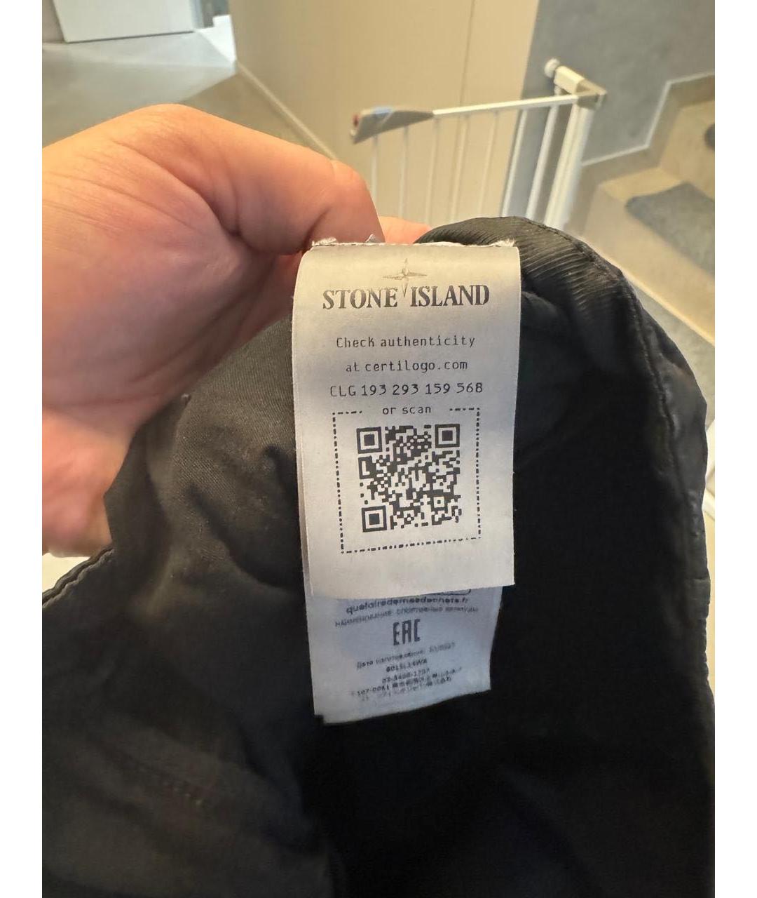 STONE ISLAND Черные хлопковые шорты, фото 3