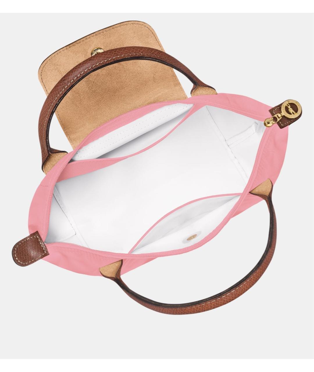 LONGCHAMP Розовая синтетическая сумка с короткими ручками, фото 3