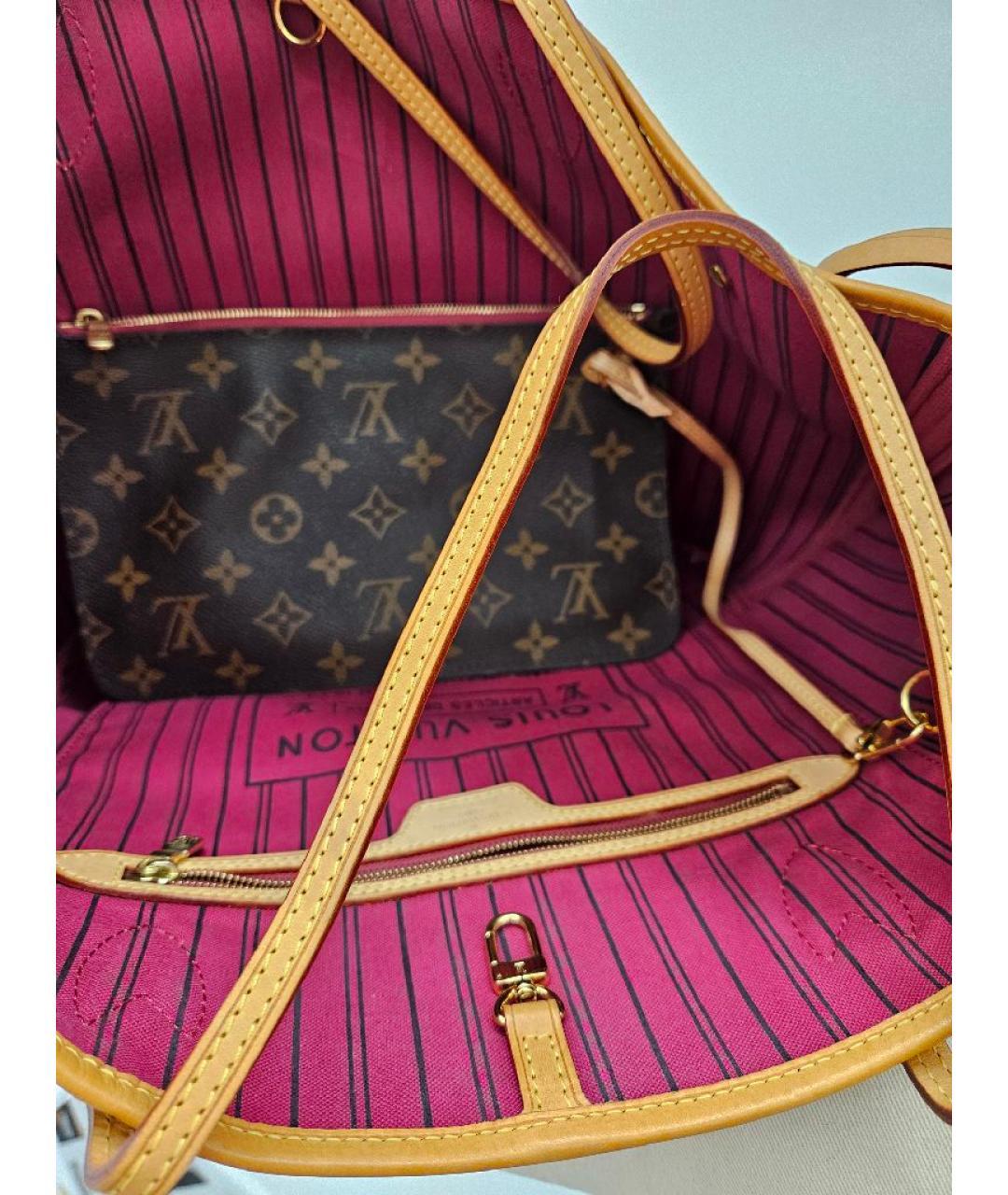 LOUIS VUITTON Коричневая сумка тоут из искусственной кожи, фото 5