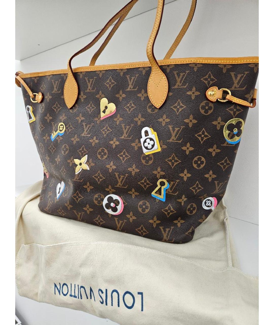 LOUIS VUITTON Коричневая сумка тоут из искусственной кожи, фото 6
