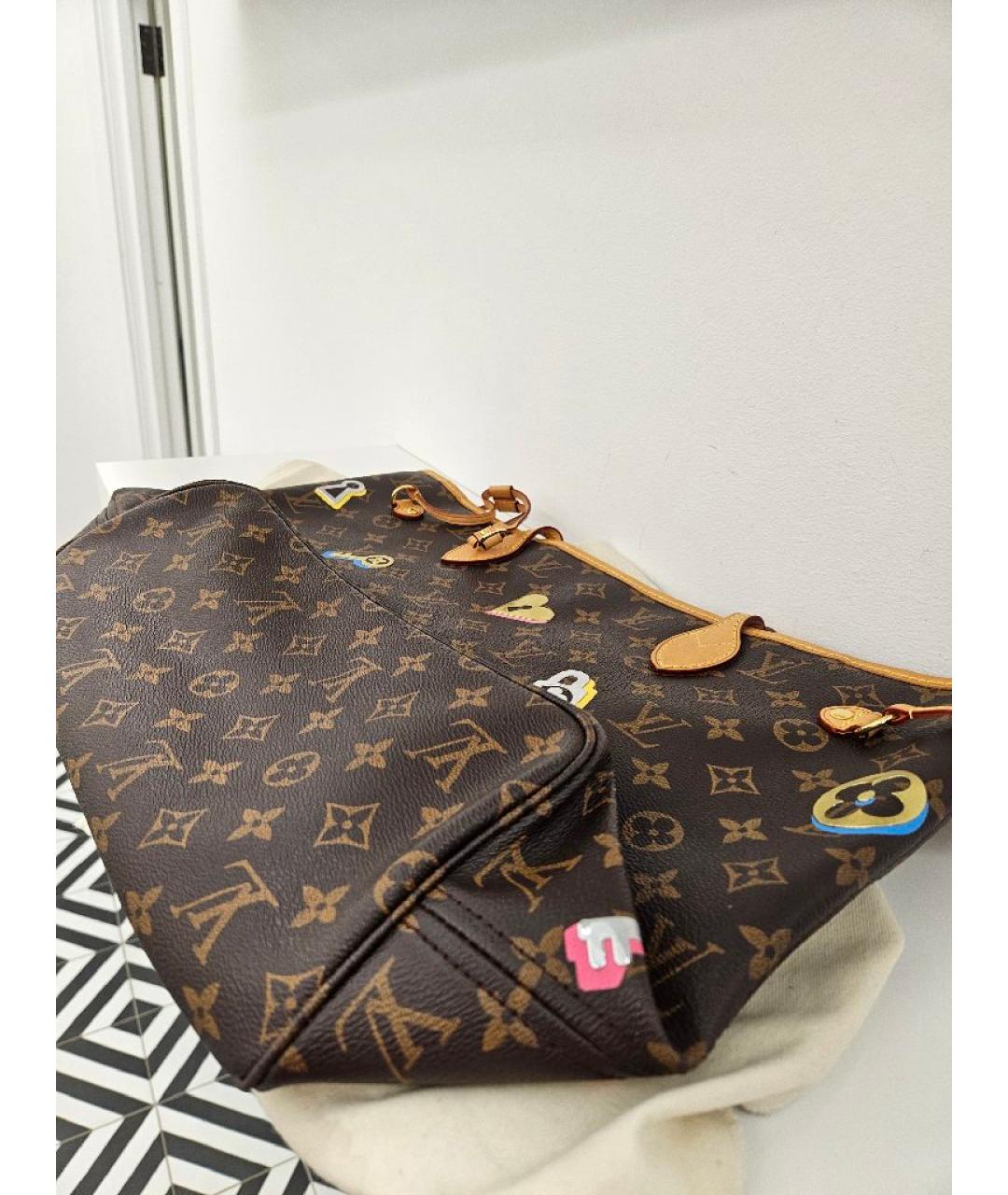 LOUIS VUITTON Коричневая сумка тоут из искусственной кожи, фото 3