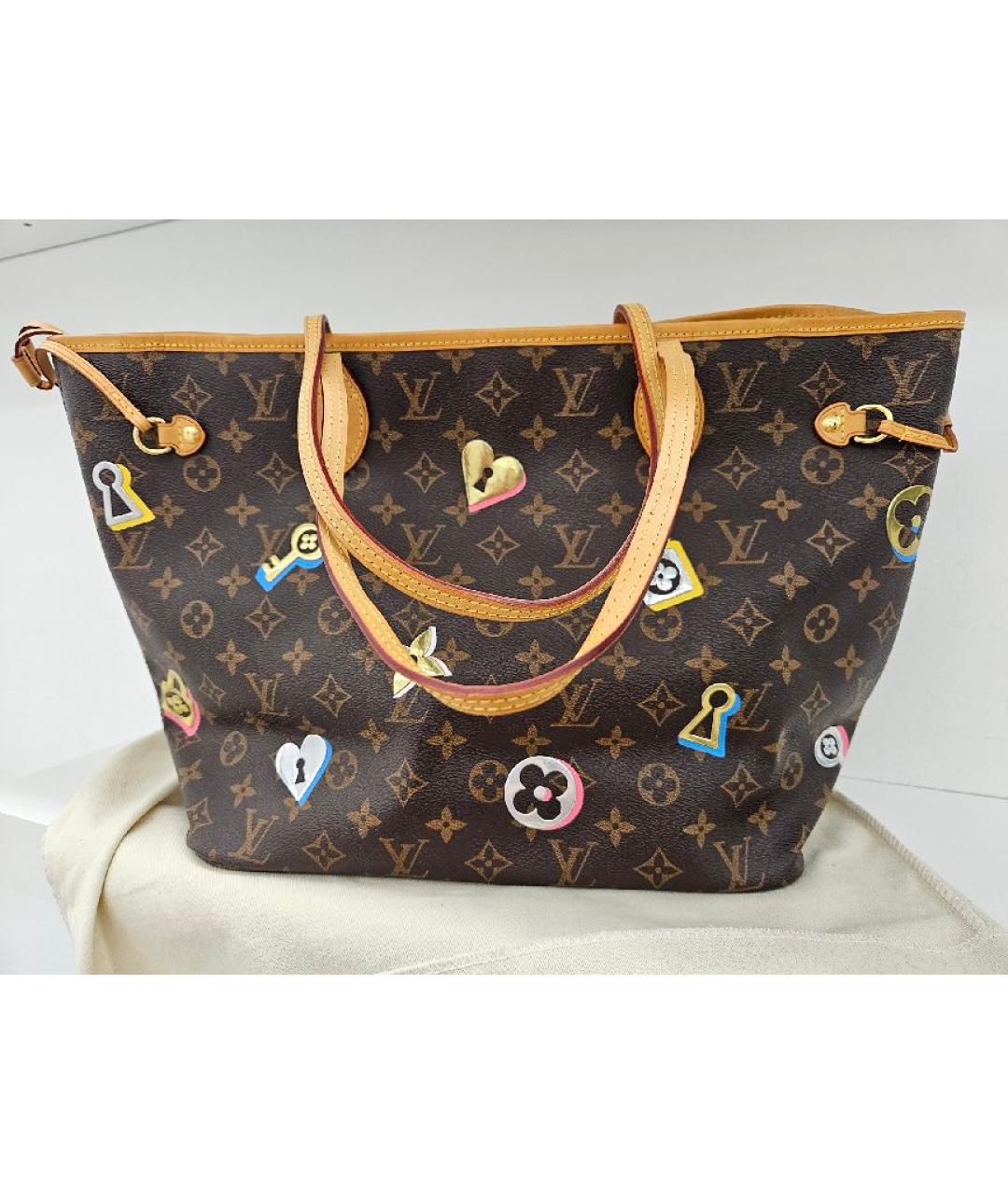 LOUIS VUITTON Коричневая сумка тоут из искусственной кожи, фото 2