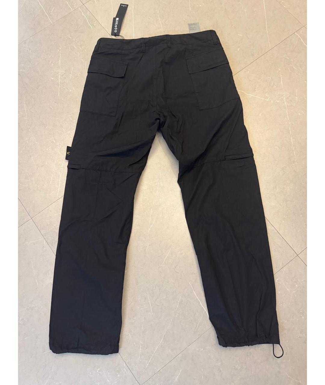 STONE ISLAND Черные хлопковые повседневные брюки, фото 2