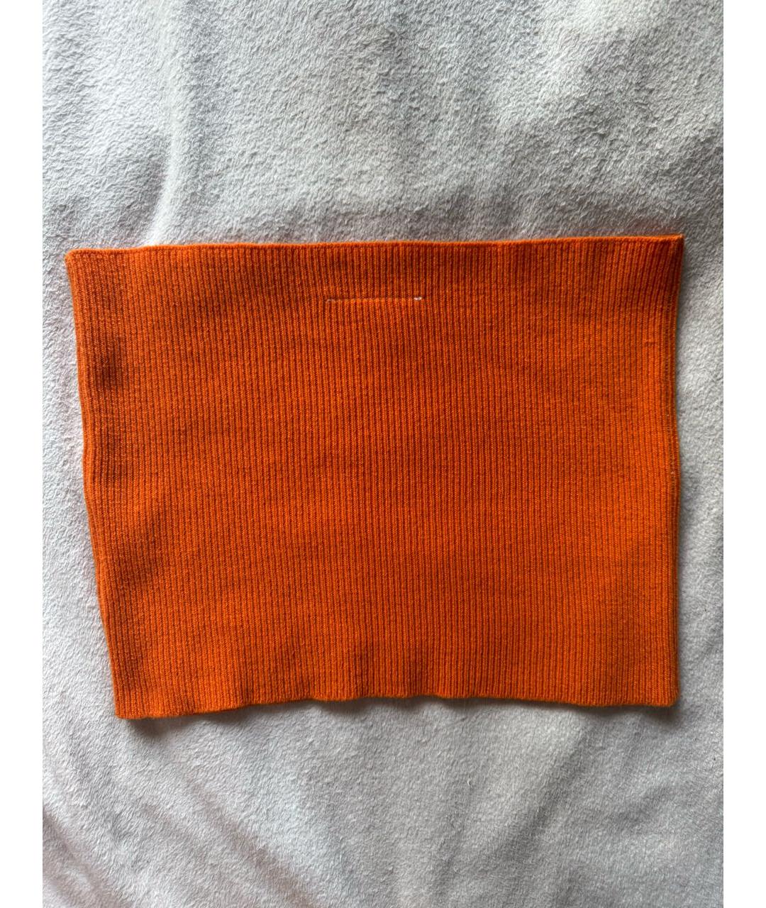 MM6 MAISON MARGIELA Оранжевая шерстяная юбка мини, фото 2