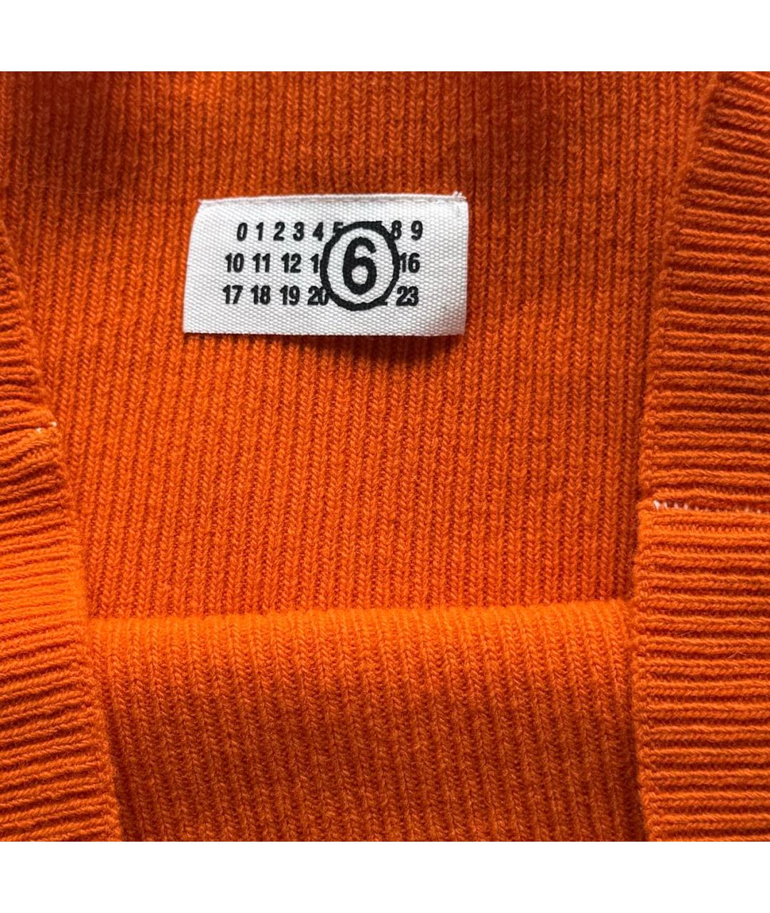 MM6 MAISON MARGIELA Оранжевая шерстяная юбка мини, фото 4