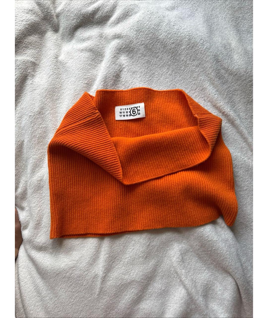 MM6 MAISON MARGIELA Оранжевая шерстяная юбка мини, фото 3