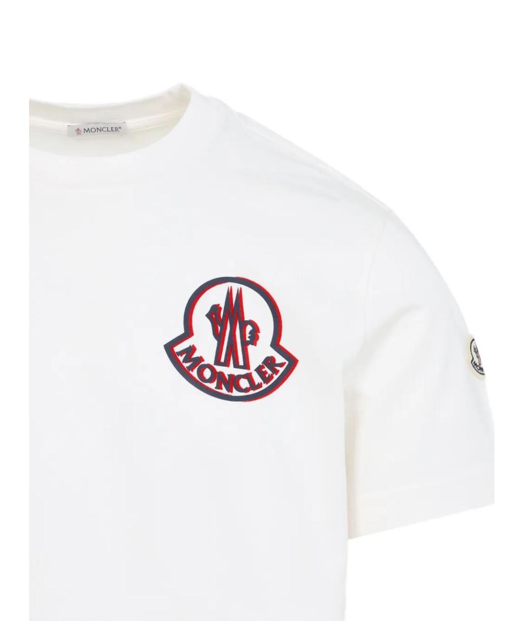 MONCLER Белая хлопковая футболка, фото 3