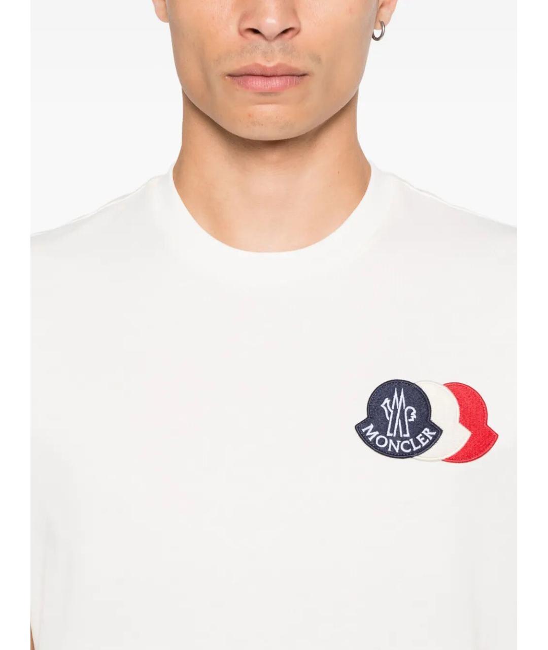 MONCLER Белая хлопковая футболка, фото 3