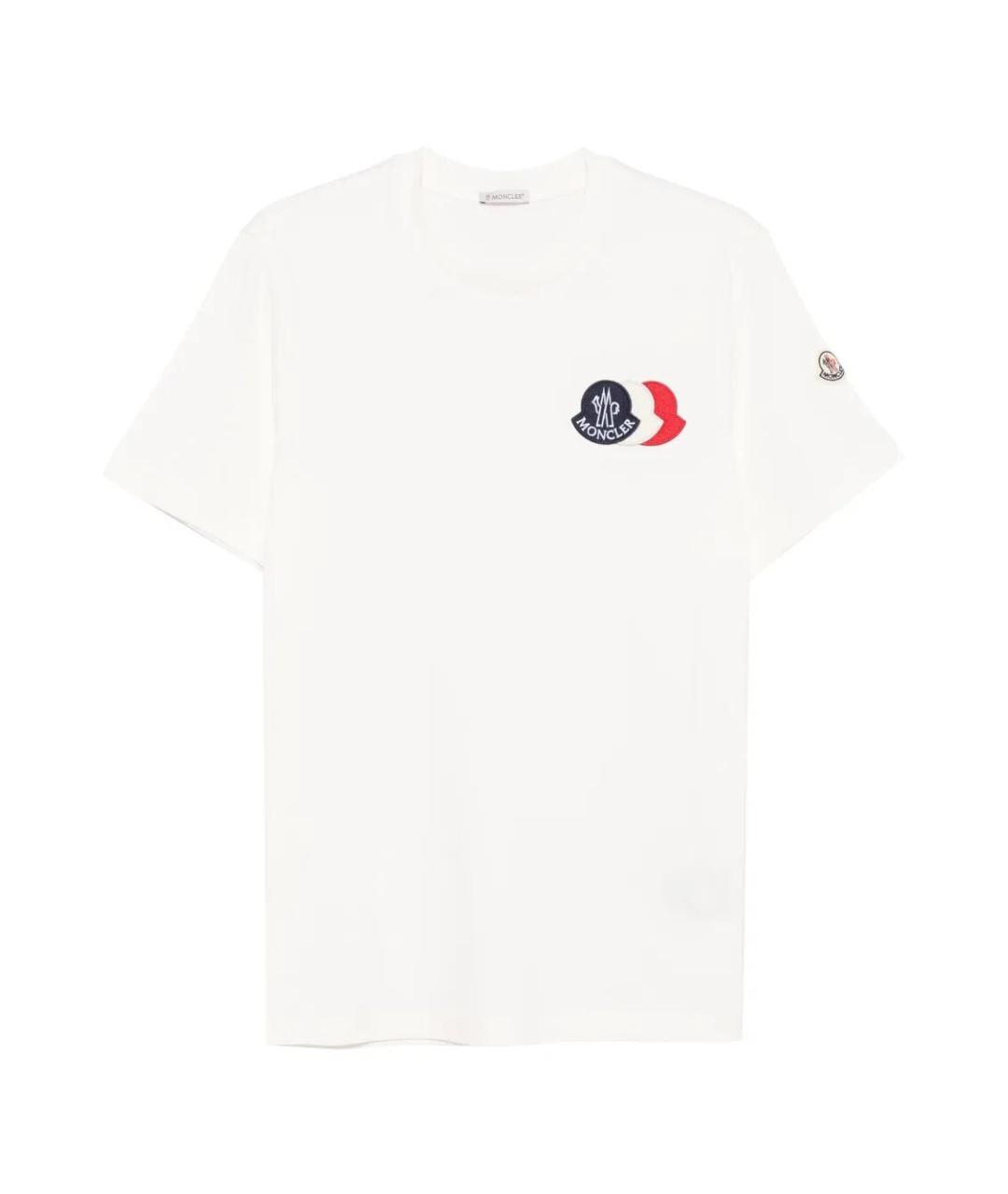 MONCLER Белая хлопковая футболка, фото 1