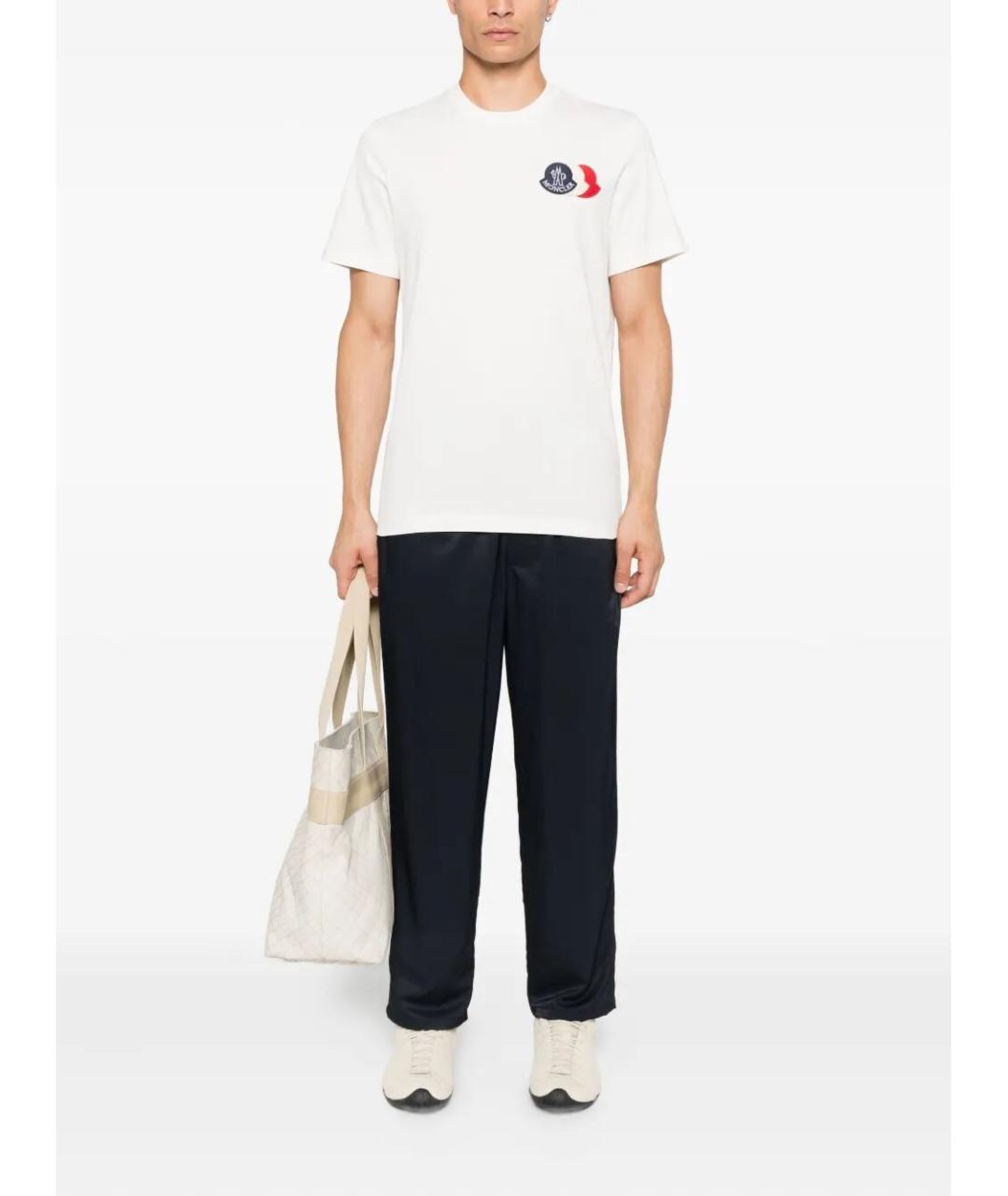 MONCLER Белая хлопковая футболка, фото 2