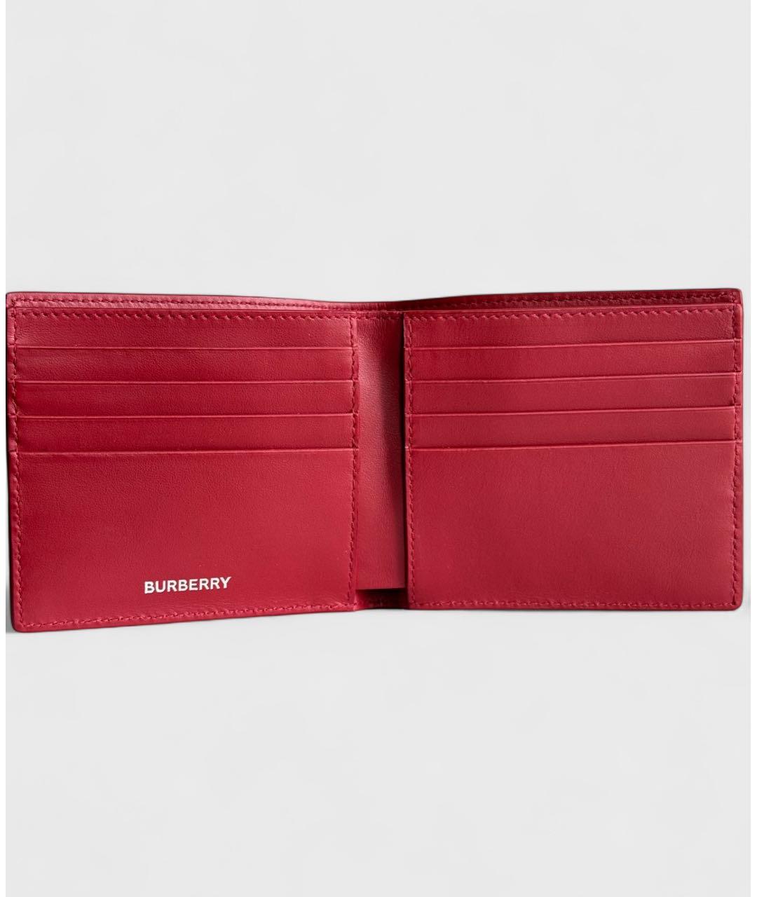 BURBERRY Красный кожаный кошелек, фото 2