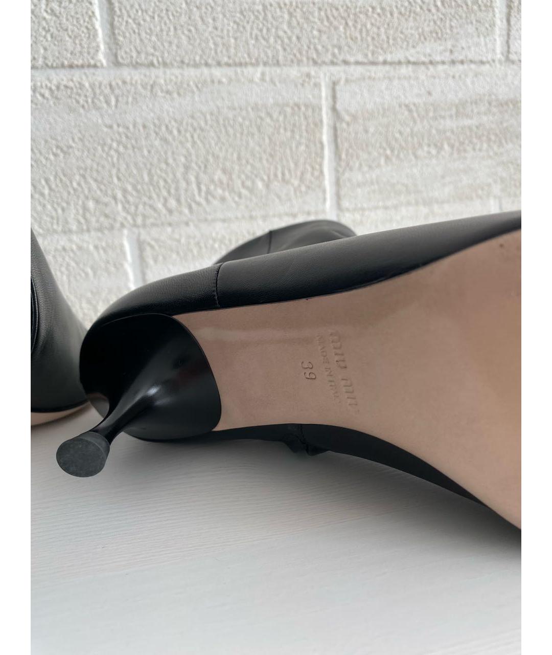 MIU MIU Черные кожаные ботильоны, фото 5