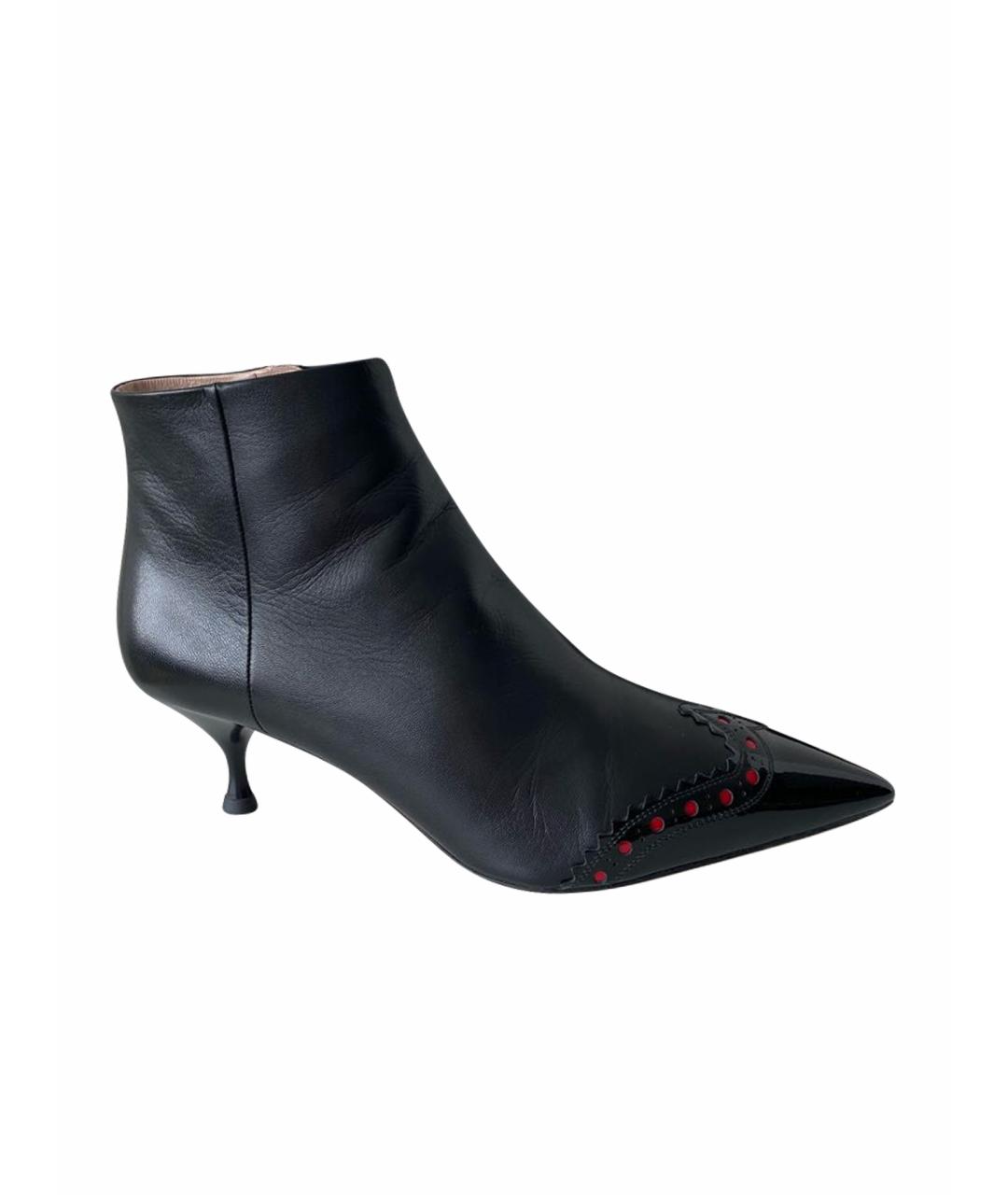 MIU MIU Черные кожаные ботильоны, фото 9