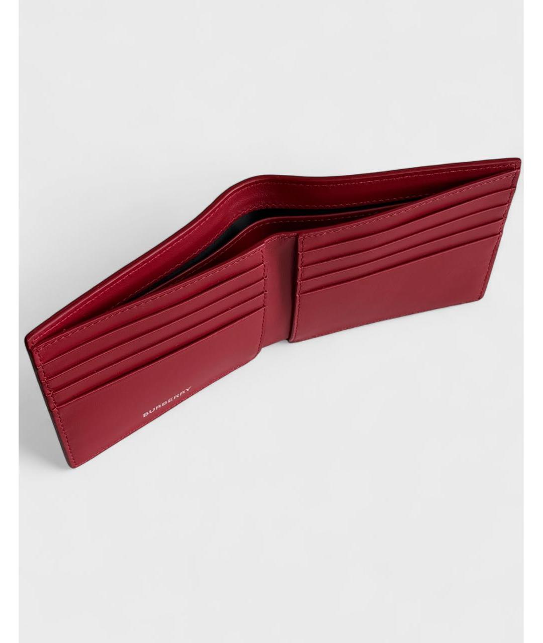 BURBERRY Красный кожаный кошелек, фото 3