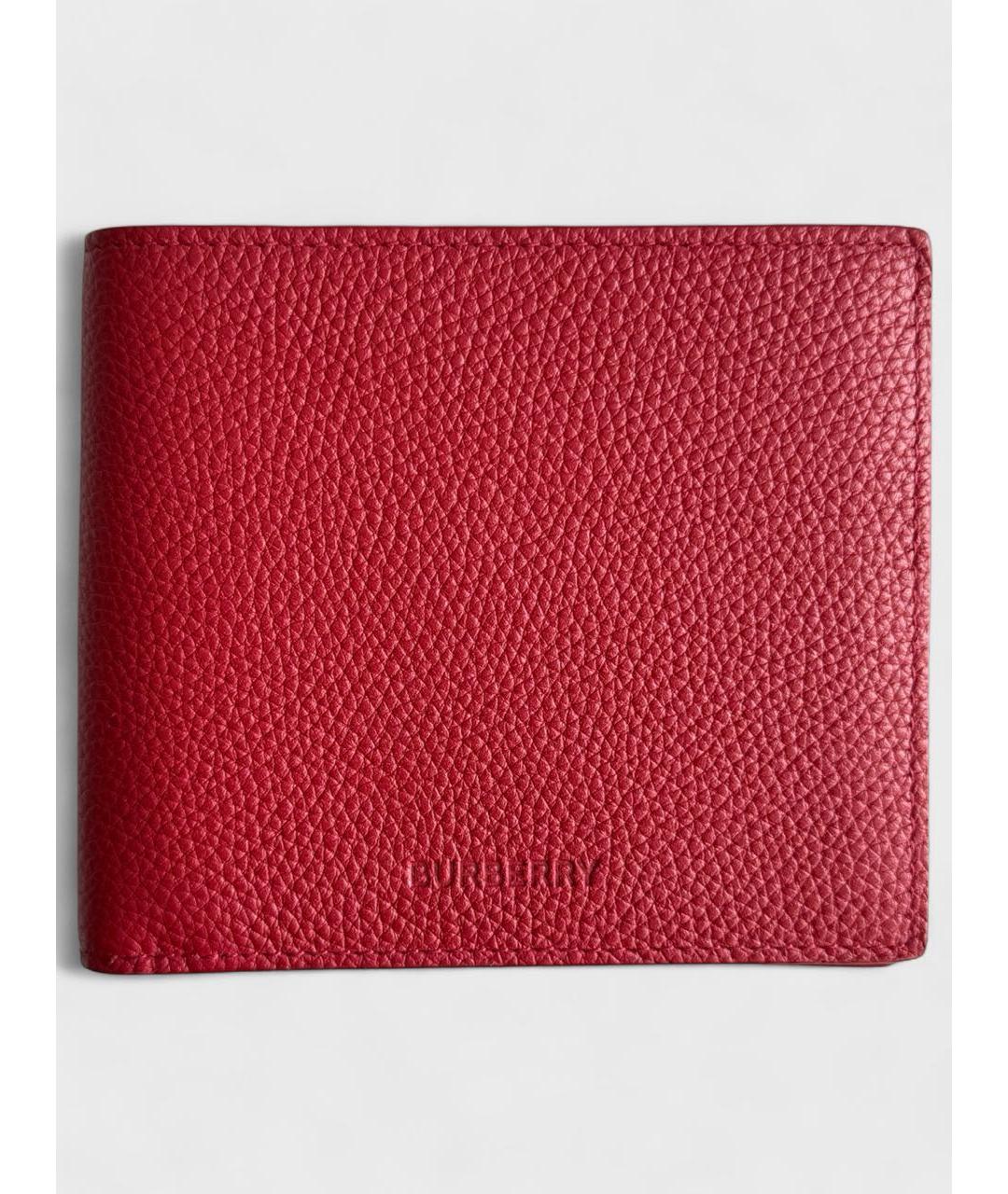 BURBERRY Красный кожаный кошелек, фото 6