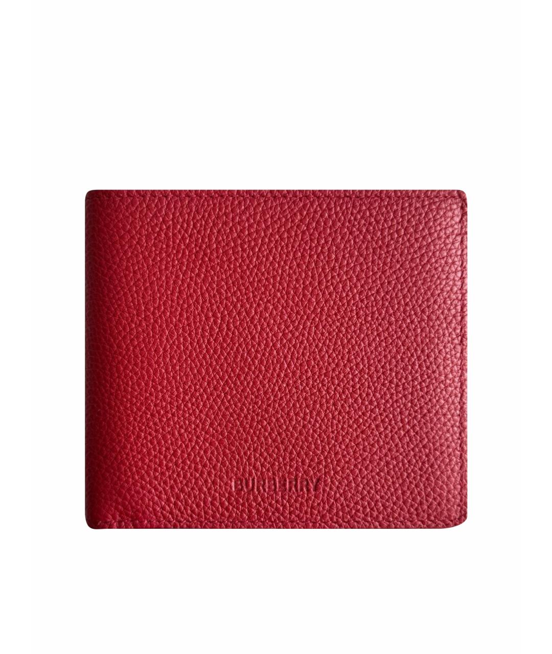 BURBERRY Красный кожаный кошелек, фото 1