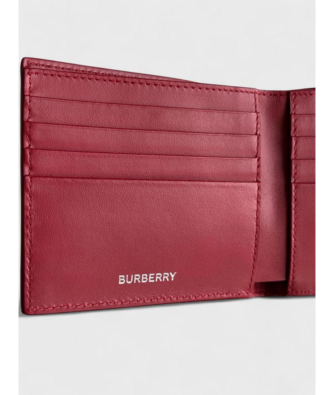 BURBERRY Красный кожаный кошелек, фото 4