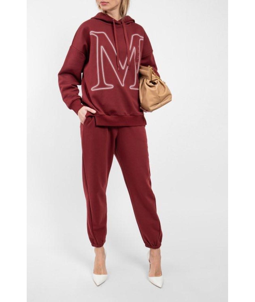 MAX MARA Бордовый хлопко-эластановый костюм с брюками, фото 3