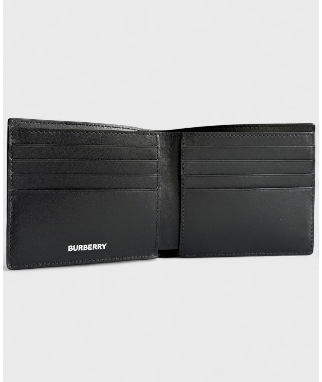 BURBERRY Черный кожаный кошелек, фото 2