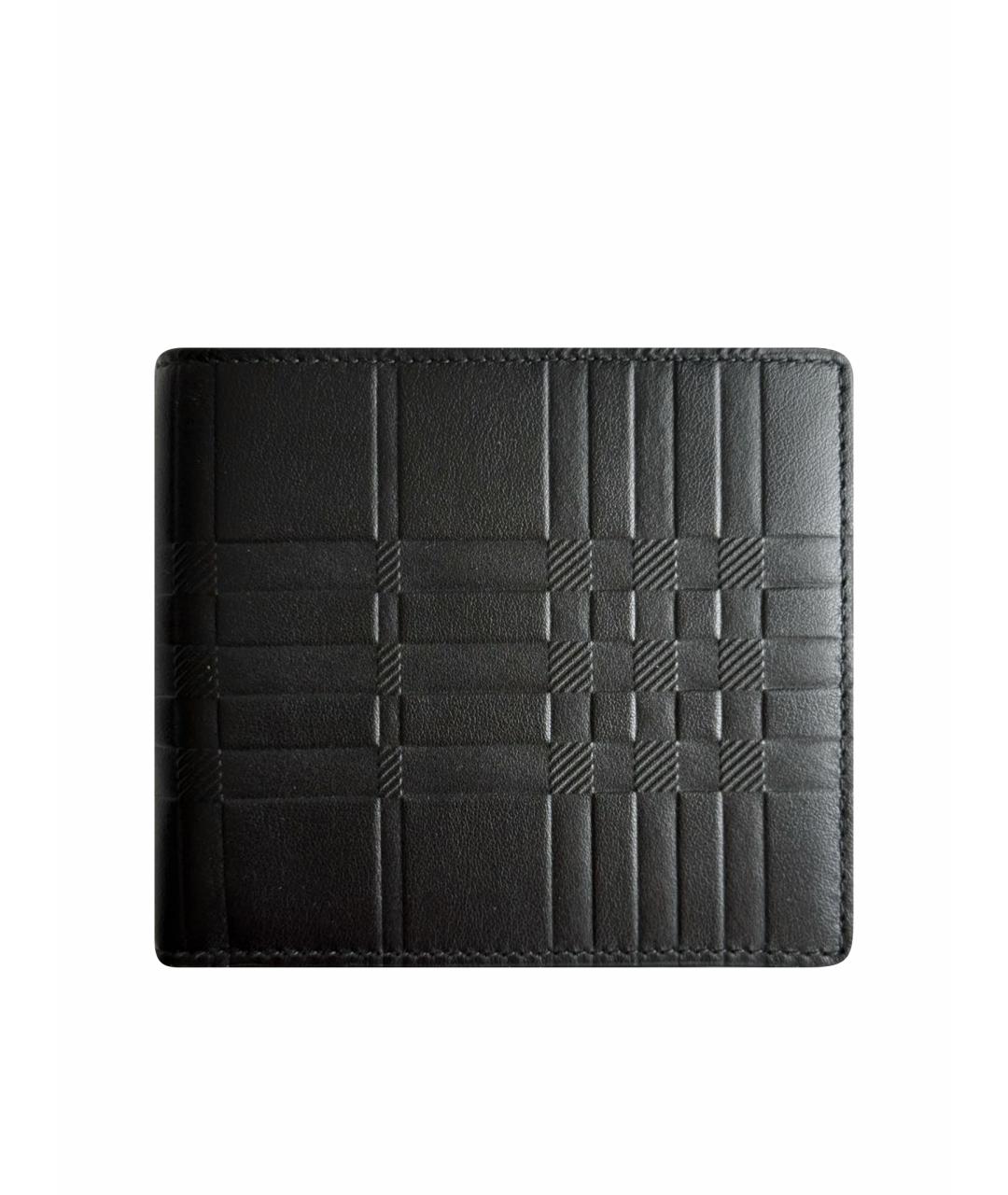 BURBERRY Черный кожаный кошелек, фото 1