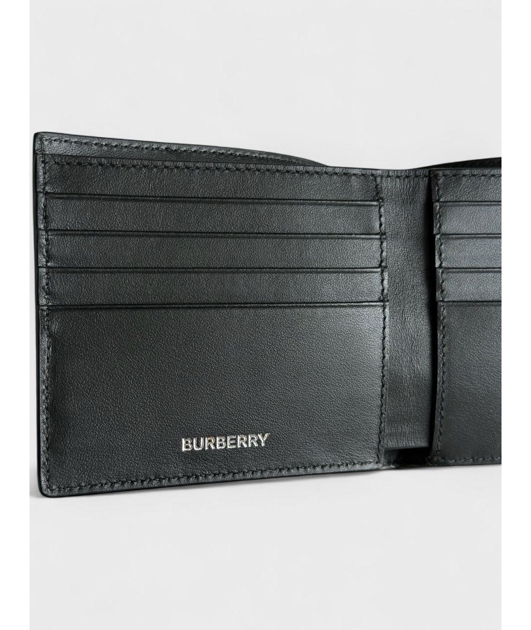 BURBERRY Черный кожаный кошелек, фото 4