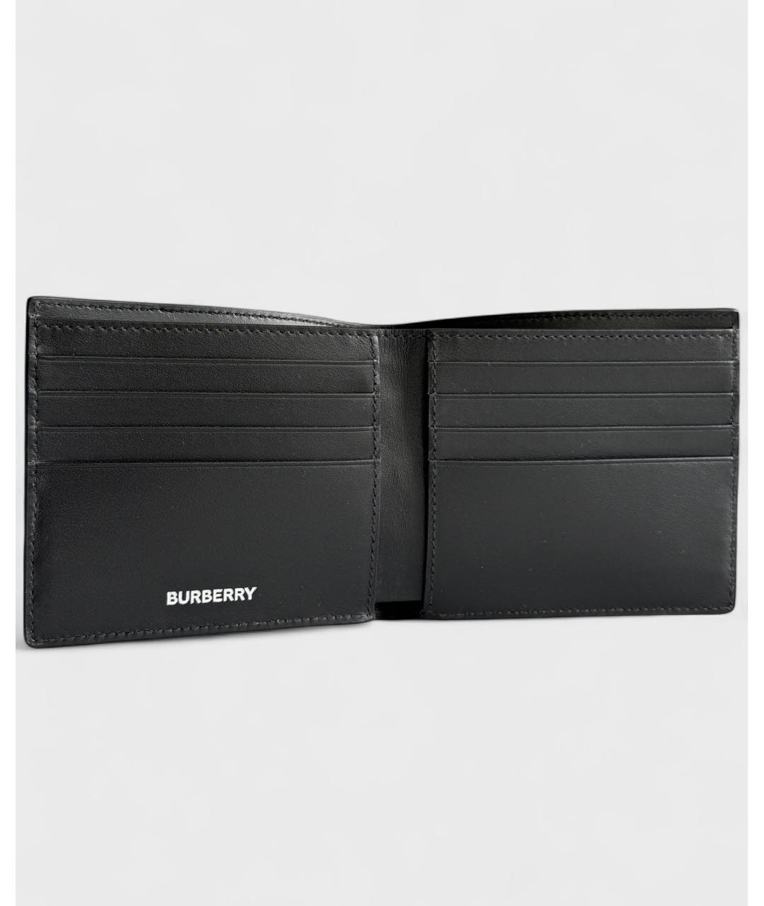 BURBERRY Черный кожаный кошелек, фото 2