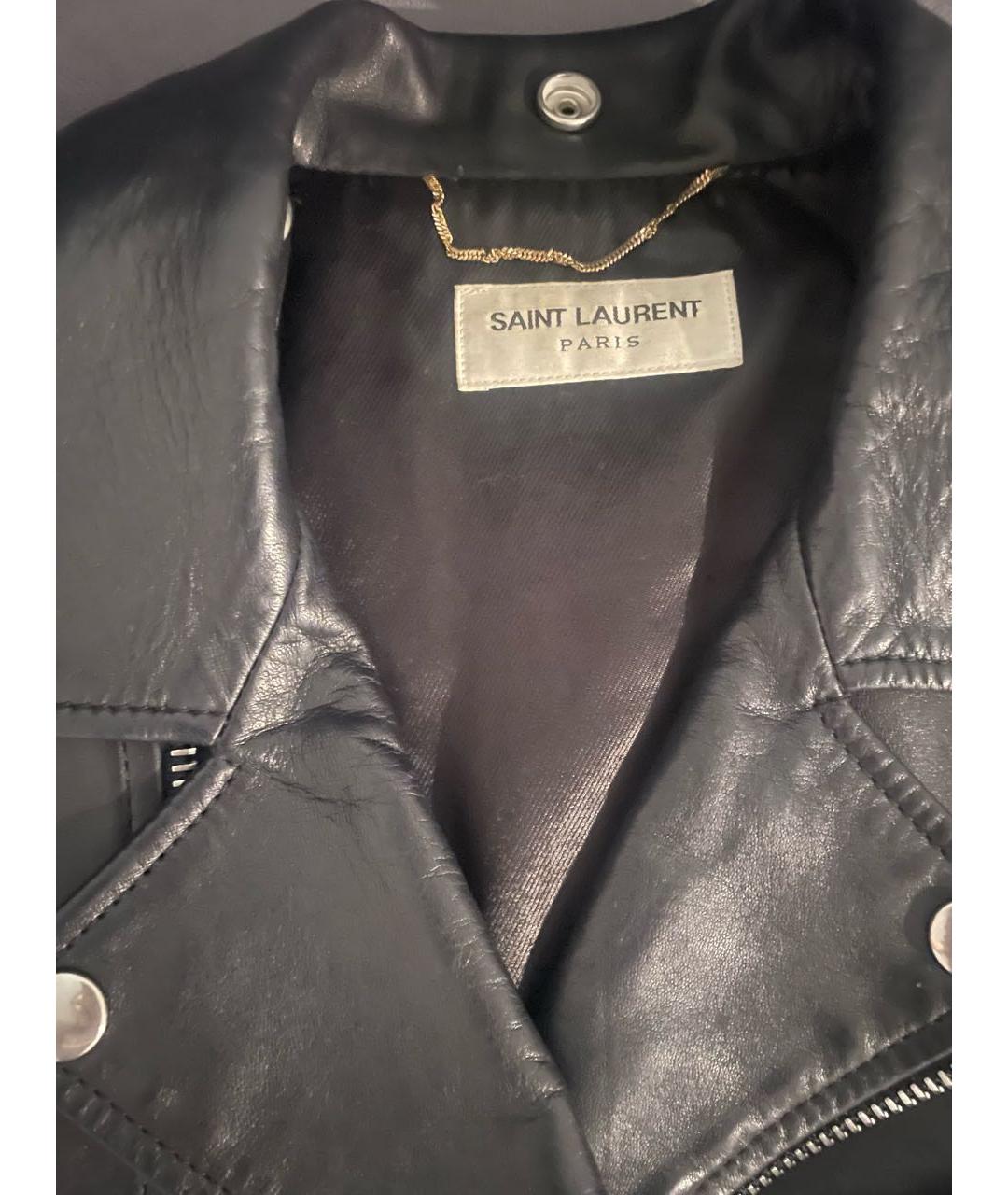 SAINT LAURENT Черная кожаная куртка, фото 3