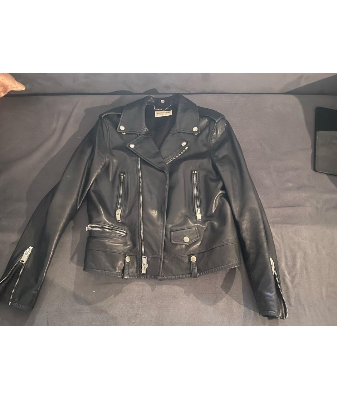 SAINT LAURENT Черная кожаная куртка, фото 6