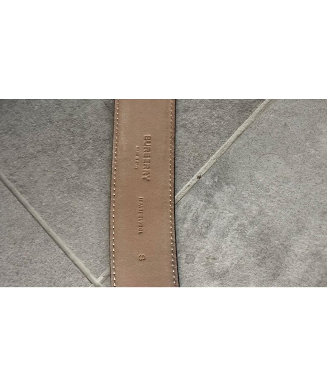 BURBERRY Черный кожаный ремень, фото 4