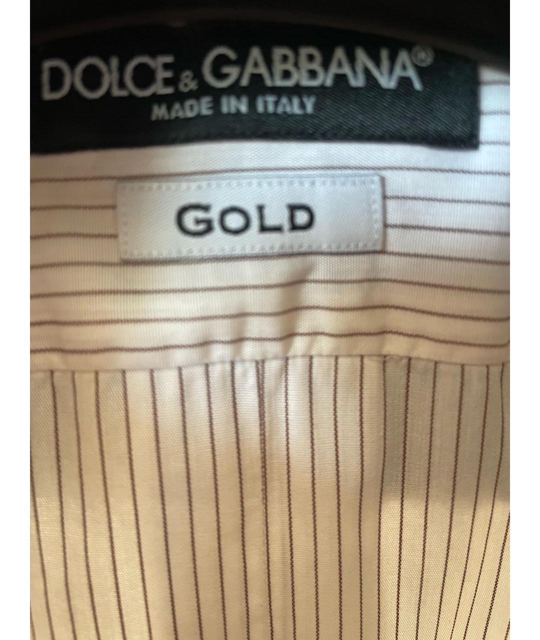DOLCE&GABBANA Белая хлопковая классическая рубашка, фото 6