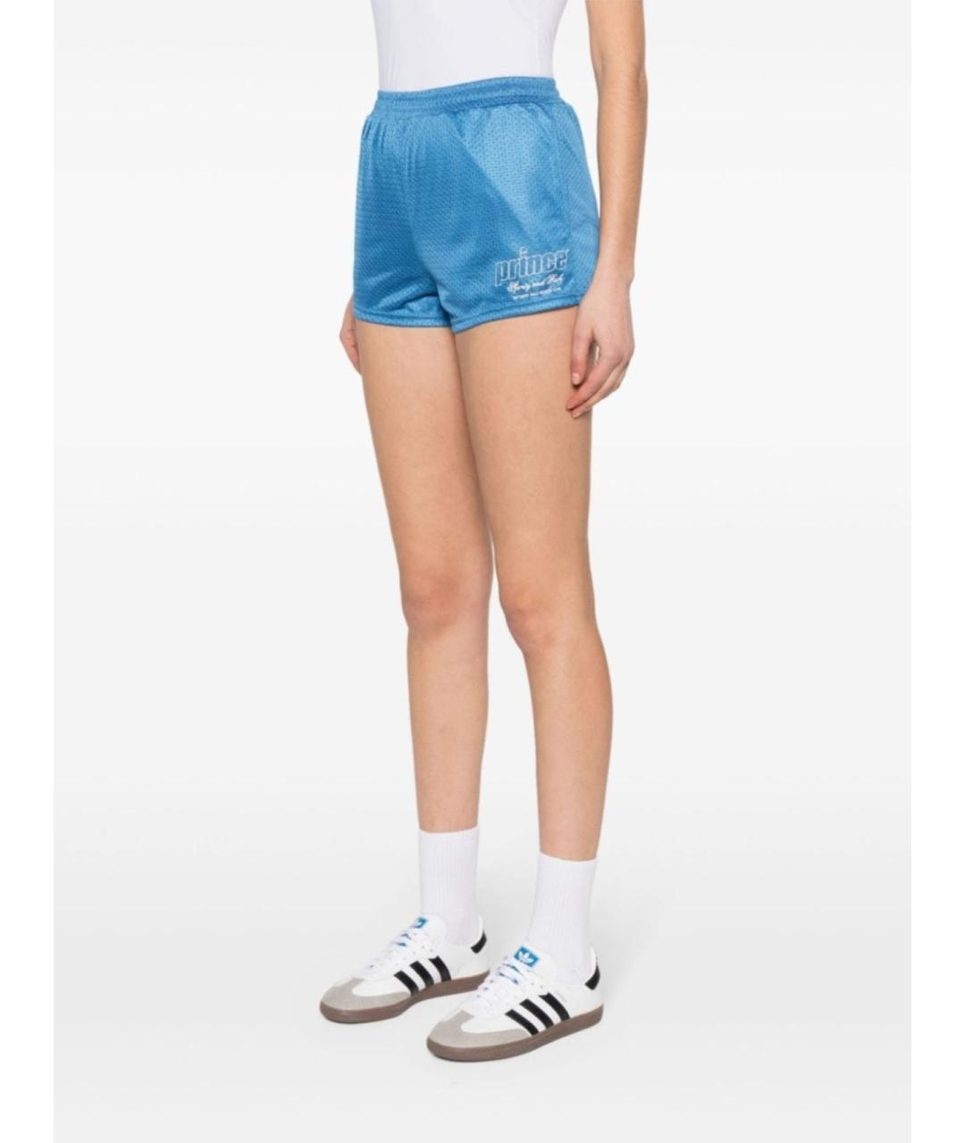 SPORTY AND RICH Бирюзовые полиэстеровые шорты, фото 4