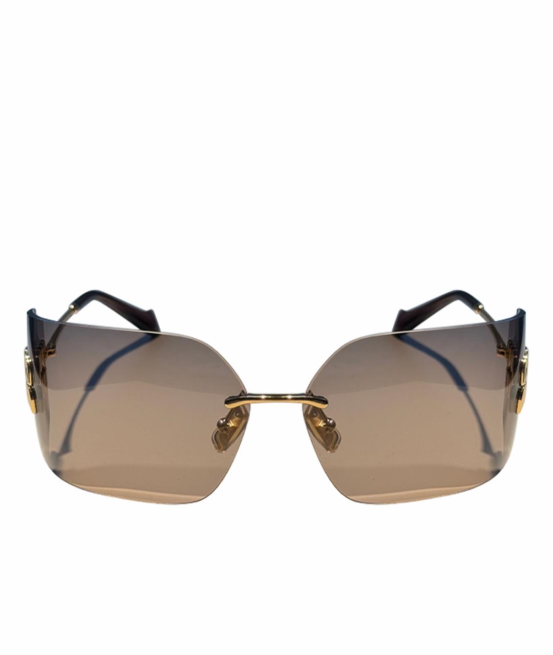 MIU MIU Коричневые пластиковые солнцезащитные очки, фото 1