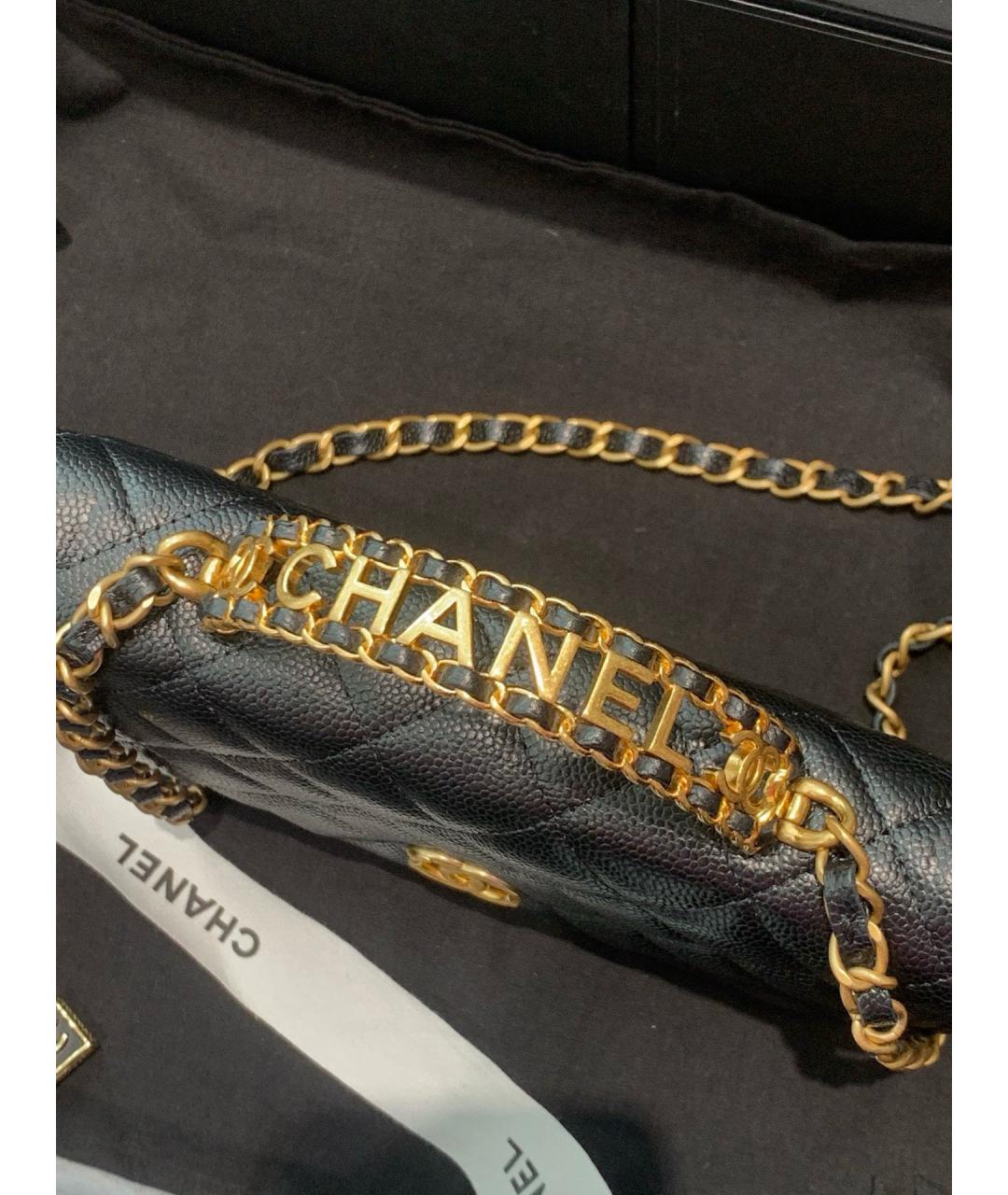 CHANEL Черная кожаная сумка тоут, фото 6