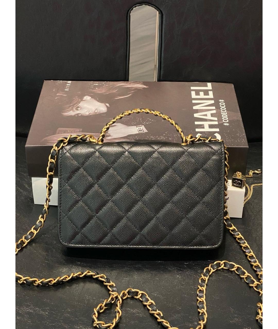 CHANEL Черная кожаная сумка тоут, фото 2