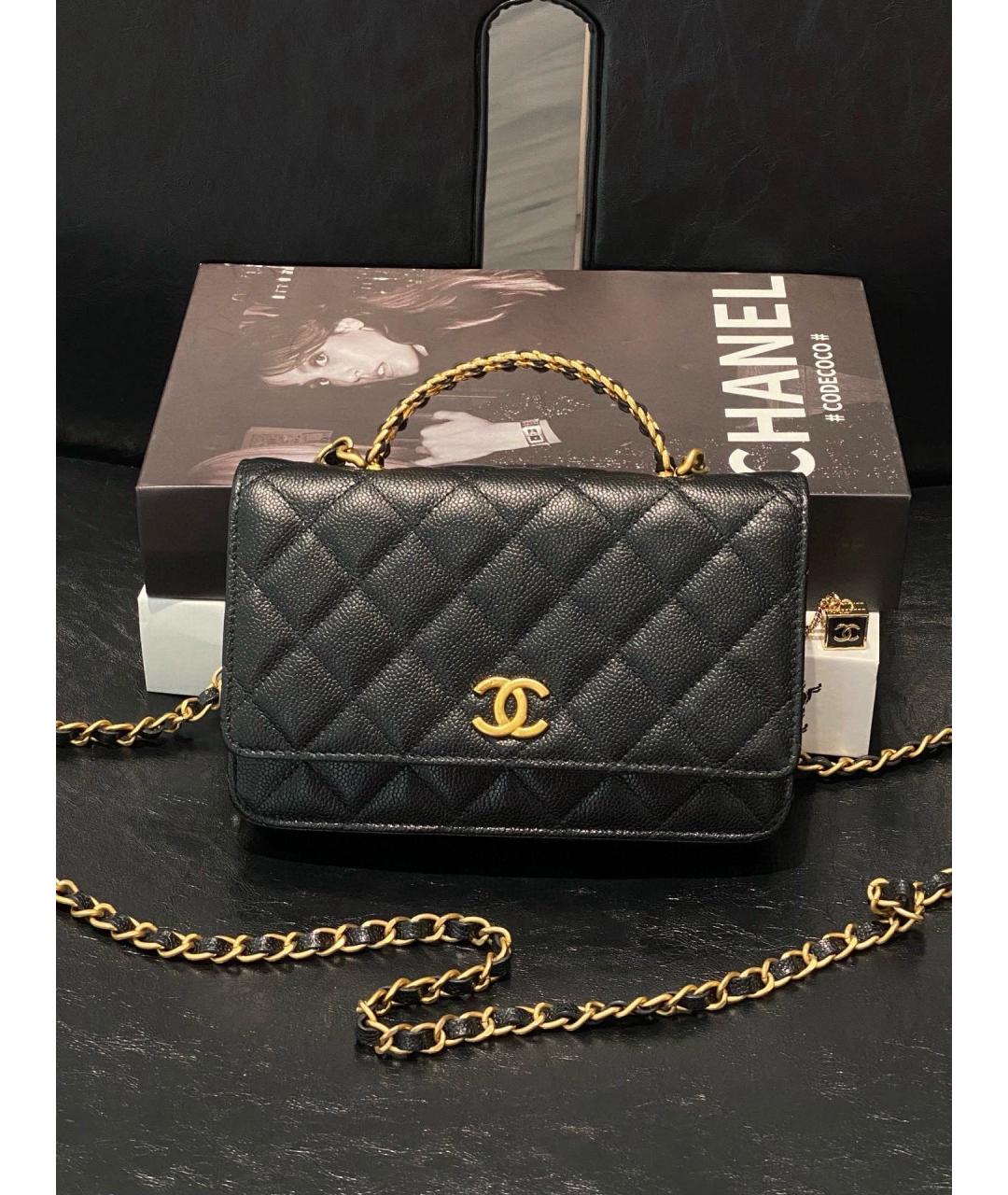 CHANEL Черная кожаная сумка тоут, фото 9
