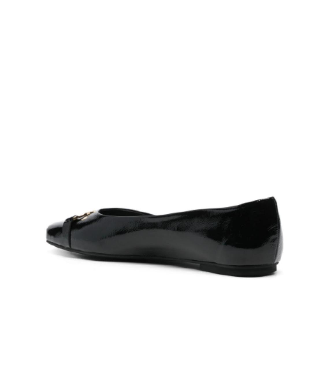 FERRAGAMO Черные балетки из лакированной кожи, фото 3