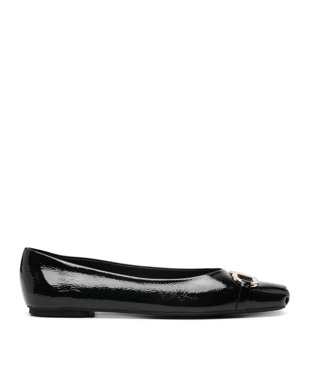 FERRAGAMO Черные балетки из лакированной кожи, фото 1
