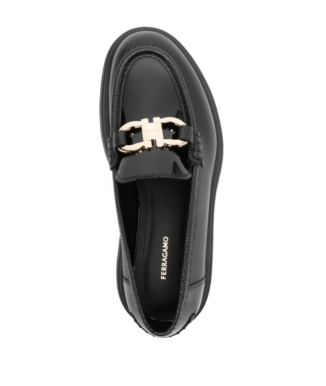 FERRAGAMO Черные кожаные лоферы, фото 2