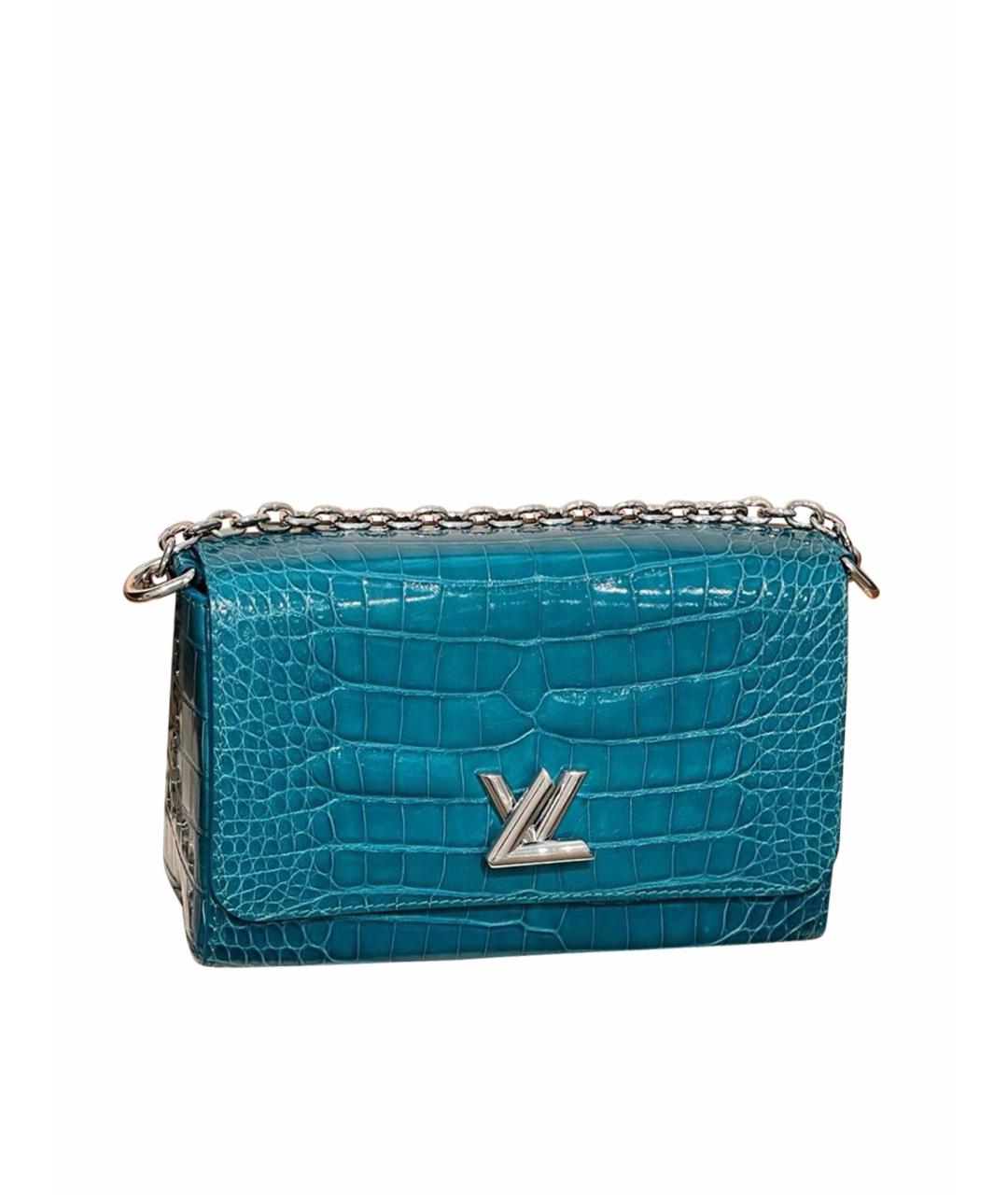 LOUIS VUITTON Голубая кожаная сумка тоут, фото 1
