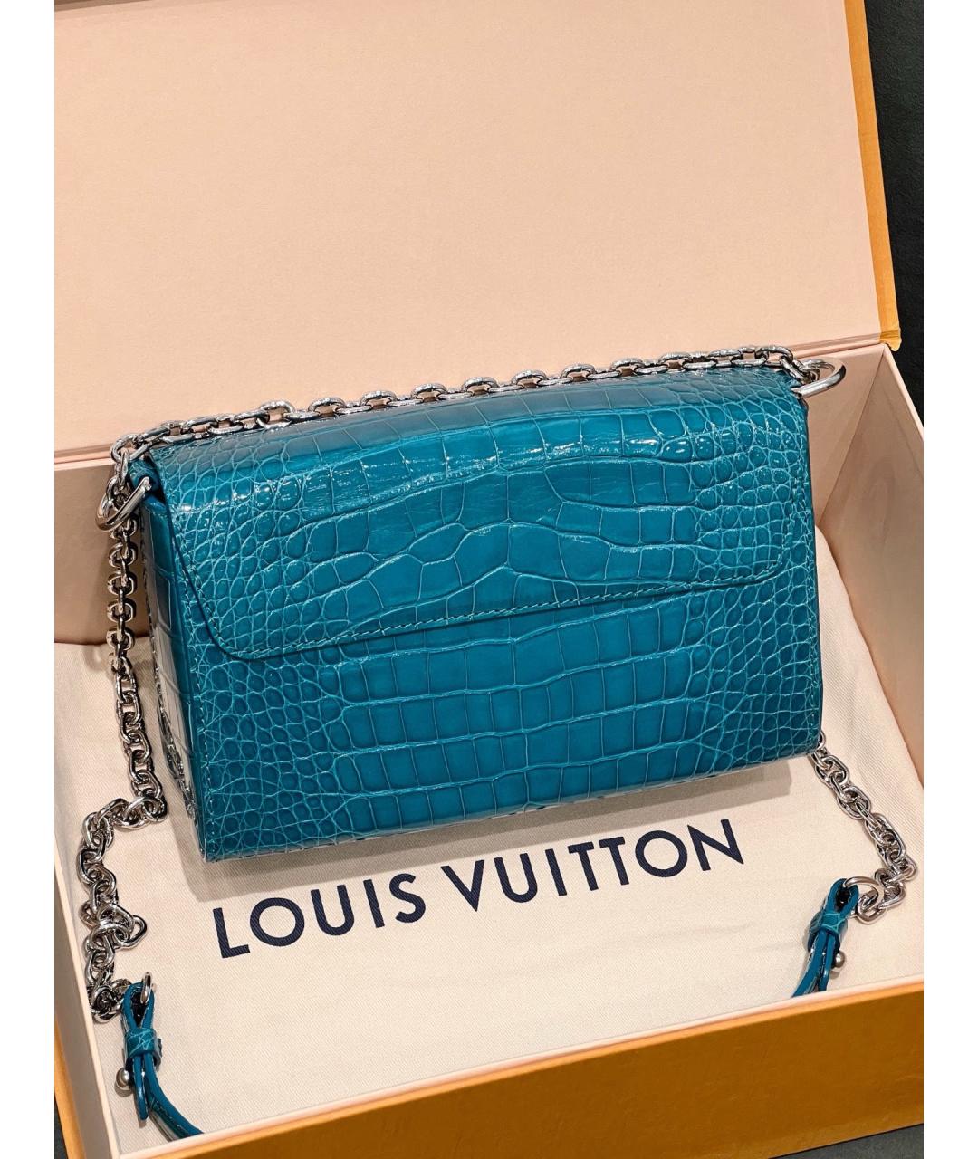 LOUIS VUITTON Голубая кожаная сумка тоут, фото 2