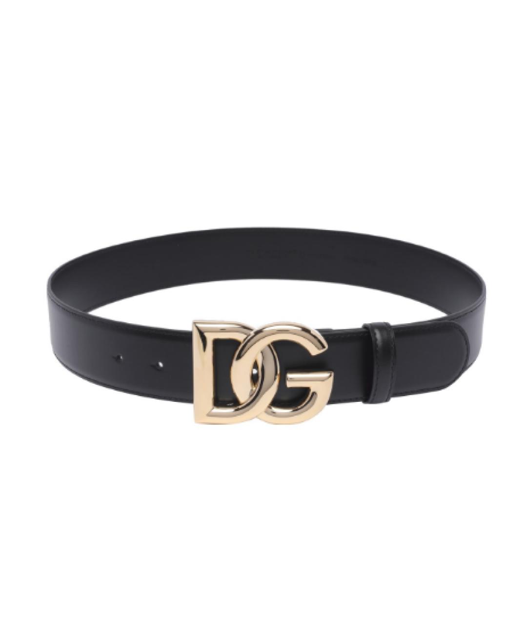 DOLCE&GABBANA Черный кожаный ремень, фото 1