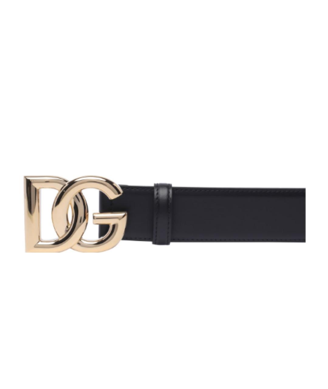 DOLCE&GABBANA Черный кожаный ремень, фото 2