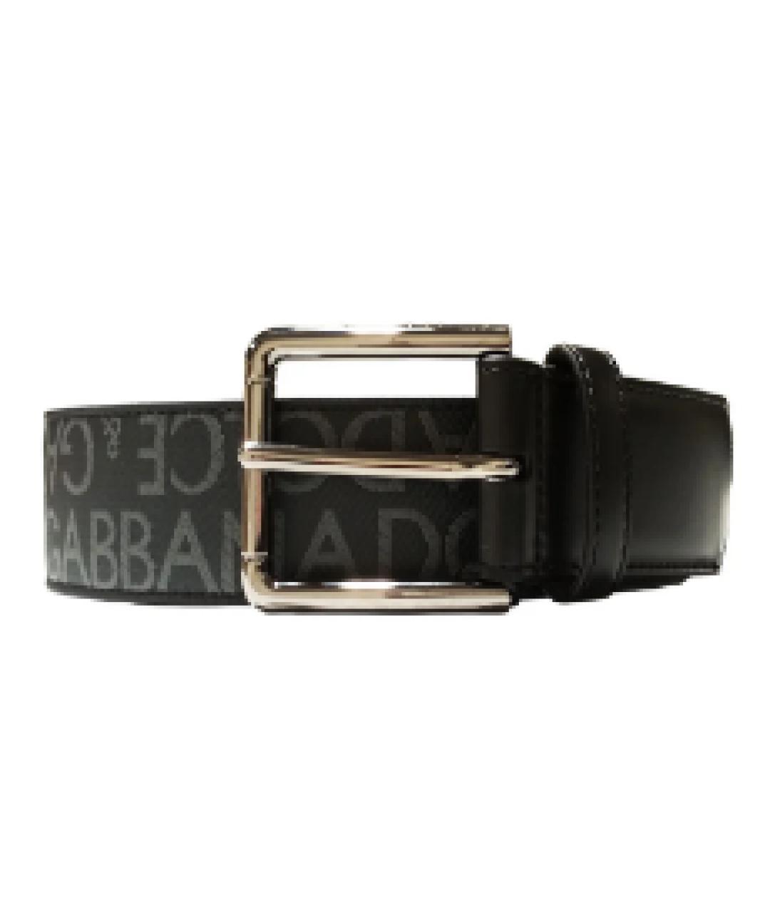 DOLCE&GABBANA Черный кожаный ремень, фото 3