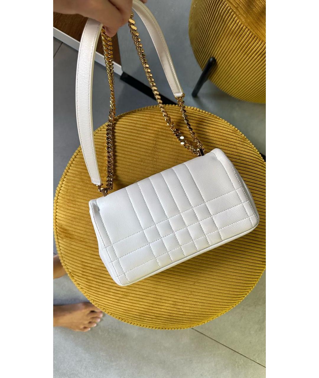 BURBERRY Белая кожаная сумка через плечо, фото 2